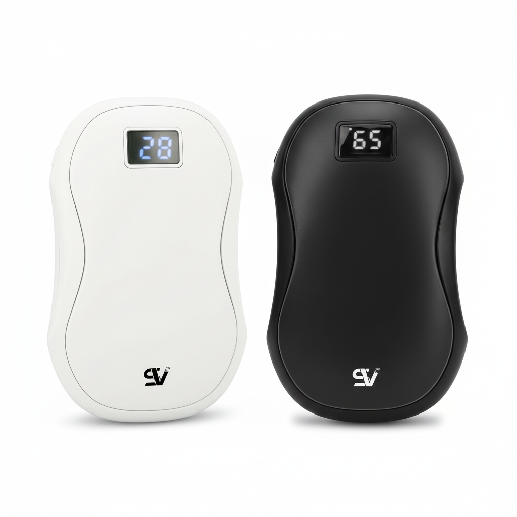 Seasonal Vibes Rechargeable Hand Warmers (2-Pack) - Portable Electric Hand Warmer Combo with Digital Temp Display